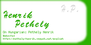 henrik pethely business card